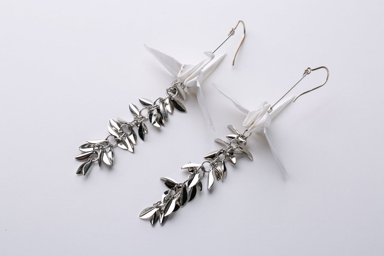 Orizuru White Silver Leaf